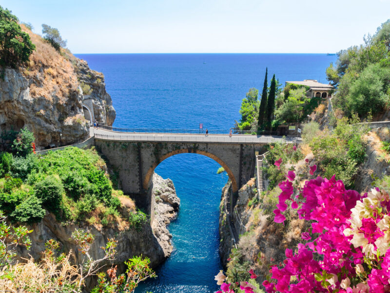 Famous,Picturesque,Road,Viaduct,Of,Amalfi,Coast,At,Summer,Day