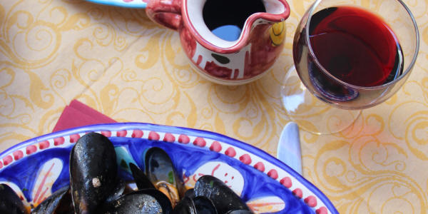 Mussels in the Amalfi coast style vertical
