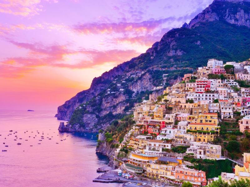 Viva o entardecer mágico em Positano!